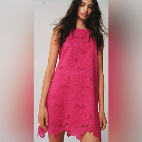 Mango Pink Lace Mini Dress - Picture 12 of 14